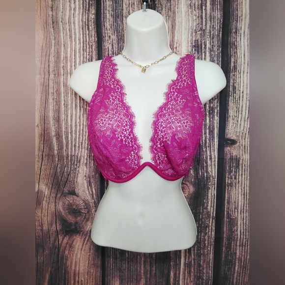 Victoria's Secret Other - 2 For $30 Victoria Secret Lace Bralette in Pink Size 34DDD New Condition